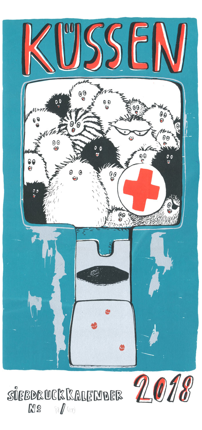 KÜSSEN Siebdruck Kalender 2018