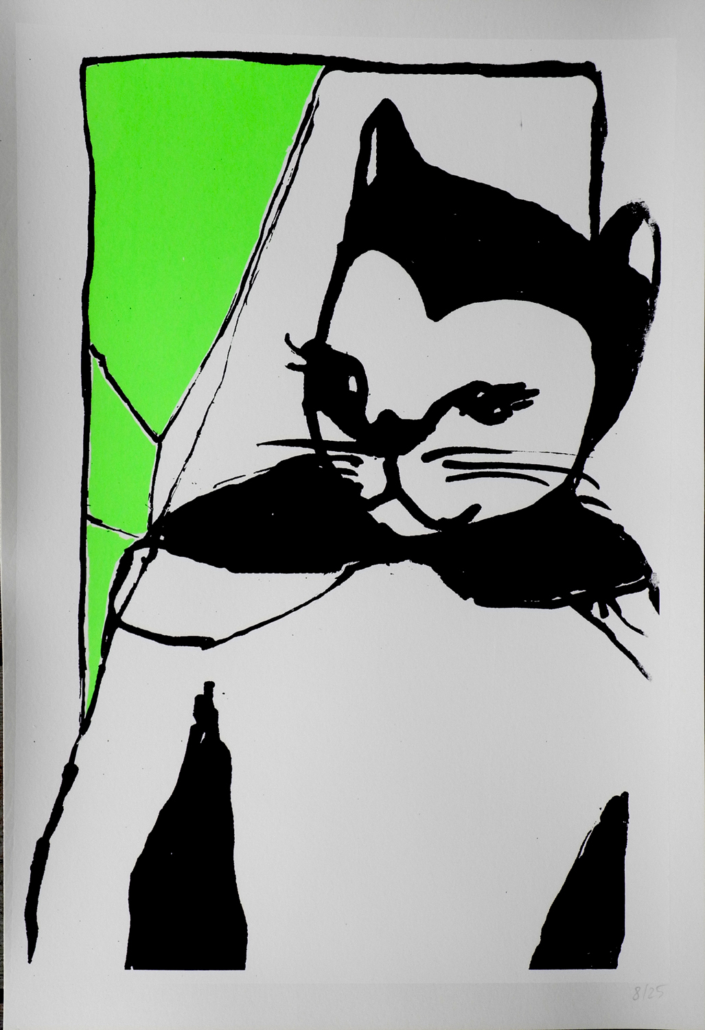 Katze grün-schwarz groß