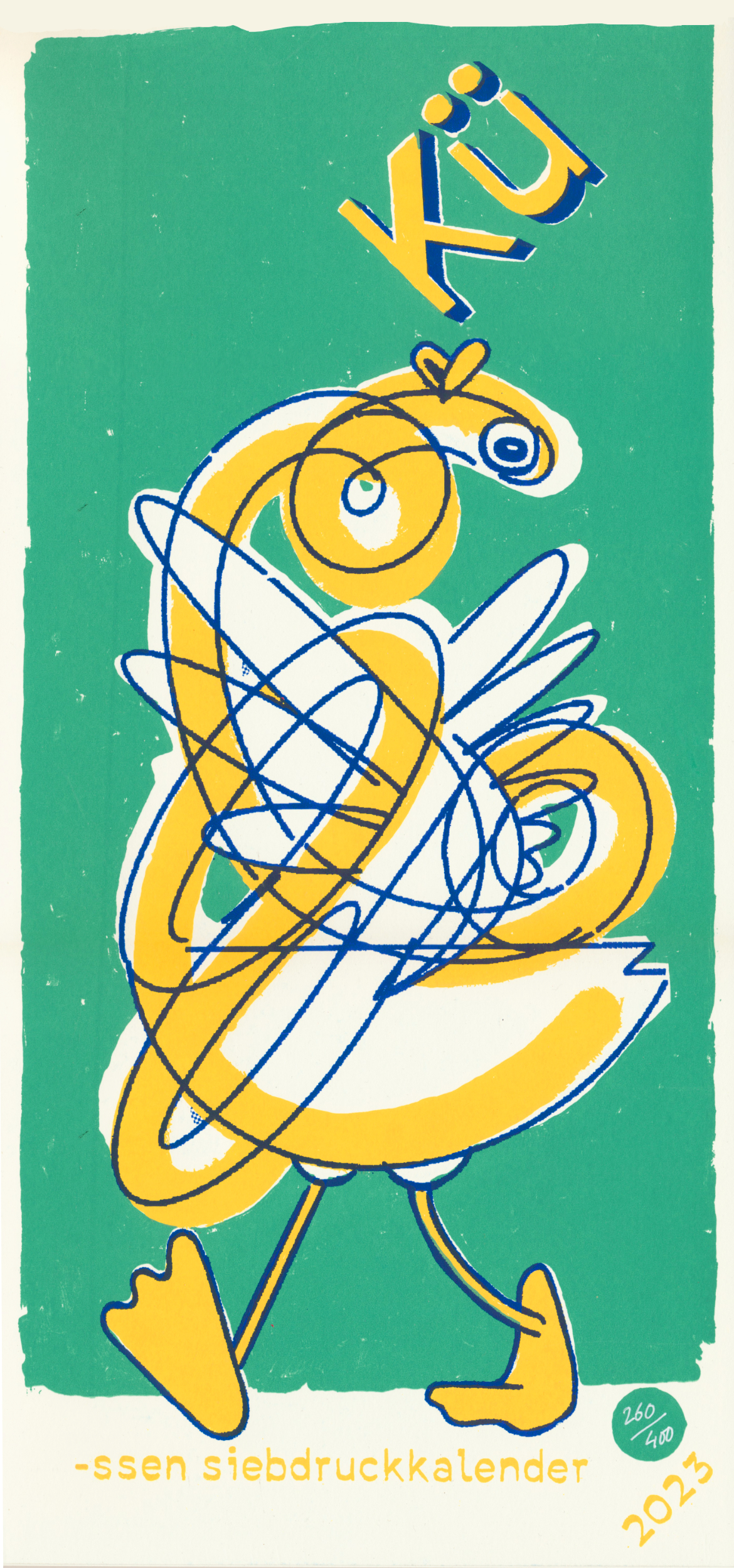 Küssen Siebdruck Kalender 2023