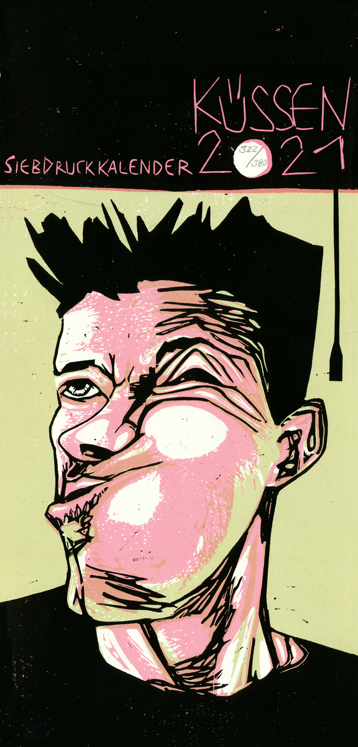 Küssen Siebdruck Kalender 2021